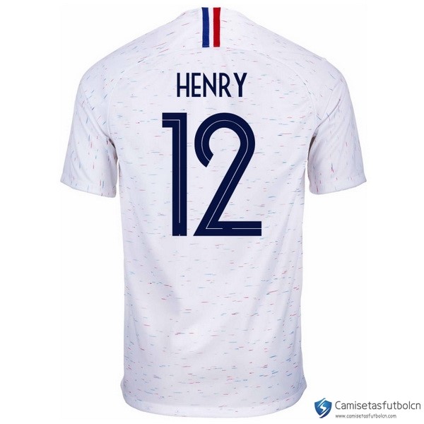 Camiseta Seleccion Francia Segunda equipo Henry 2018 Blanco